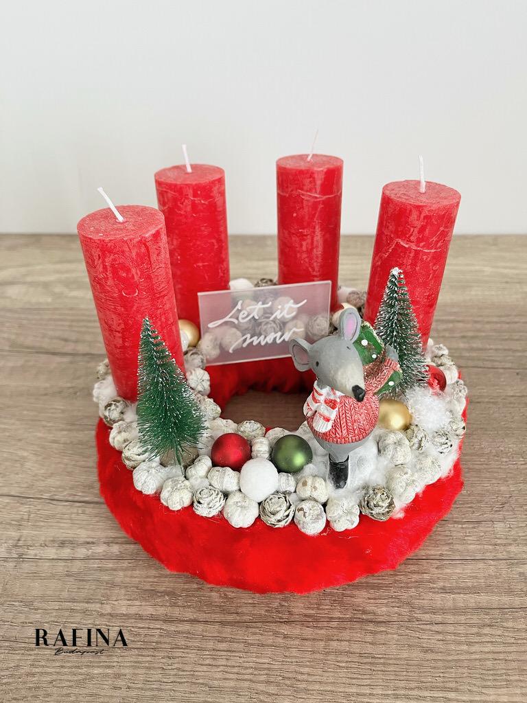 Adventi koszorú egérrel 1