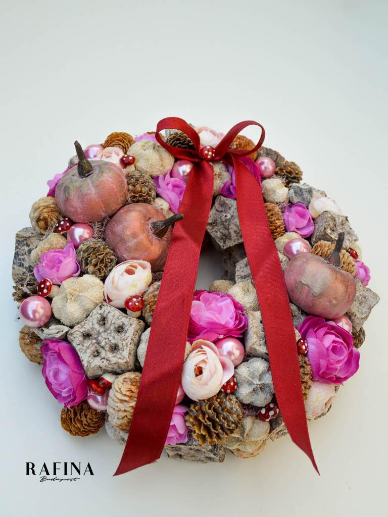 Őszi kopogtató masnival, 24cm 1
