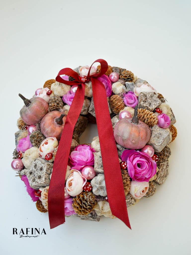 Őszi kopogtató masnival, 24cm 1