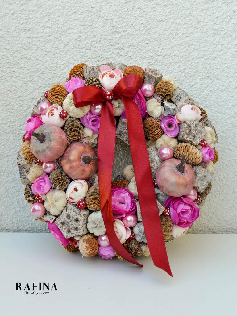 Őszi kopogtató masnival, 24cm 1