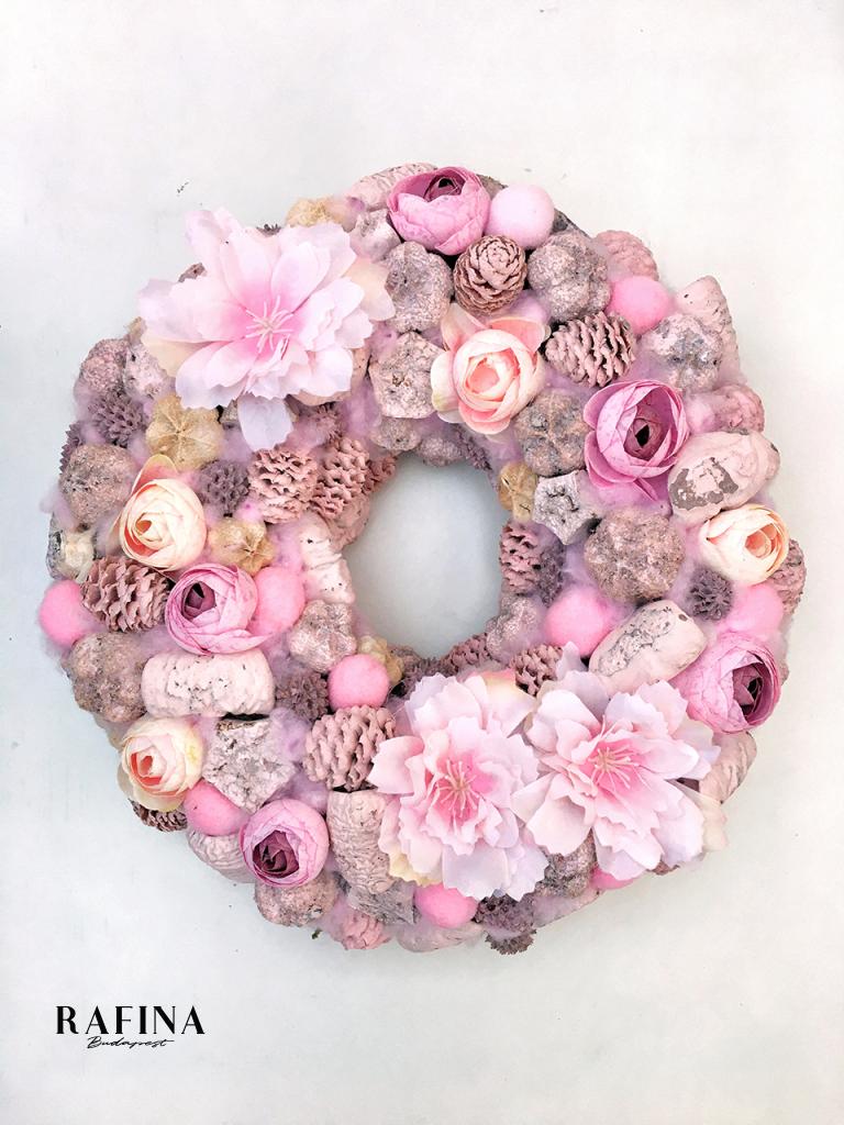 Pink virágos kopogtató, 24 cm 1