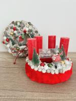 Adventi koszorú egérrel 3