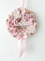 Isten hozott feliratú ajtódísz masnival, 24 cm 2