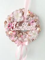 Isten hozott feliratú ajtódísz masnival, 24 cm 3