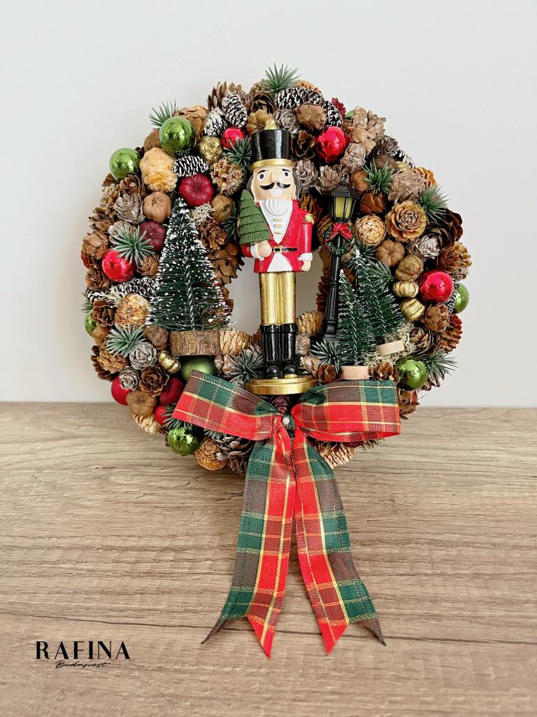 NULLA Diotörős, masnis adventi kopogtató, 24cm 1