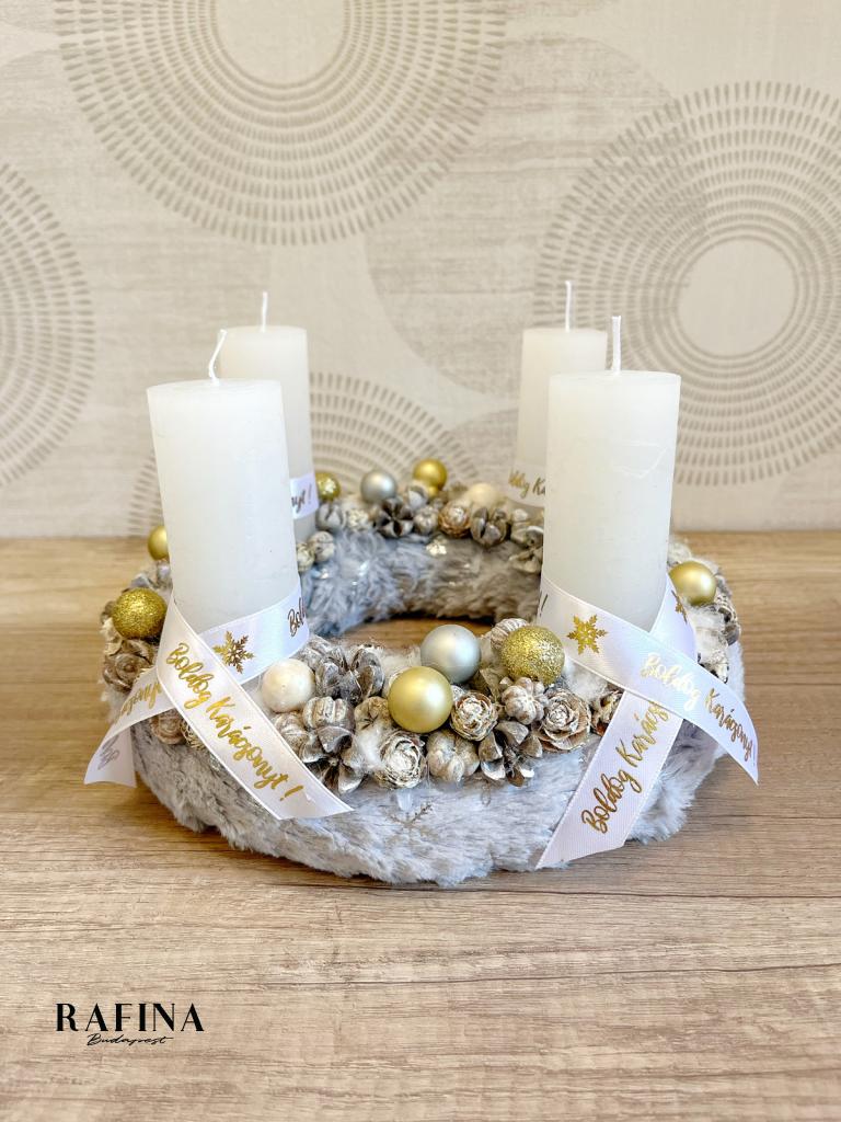 Arany-ezüst adventi koszorú 1