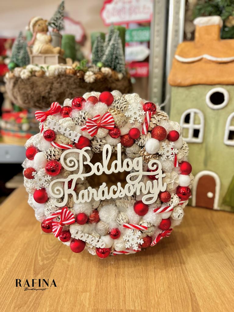 Boldog karácsonyt kopogtató, piros színű 1