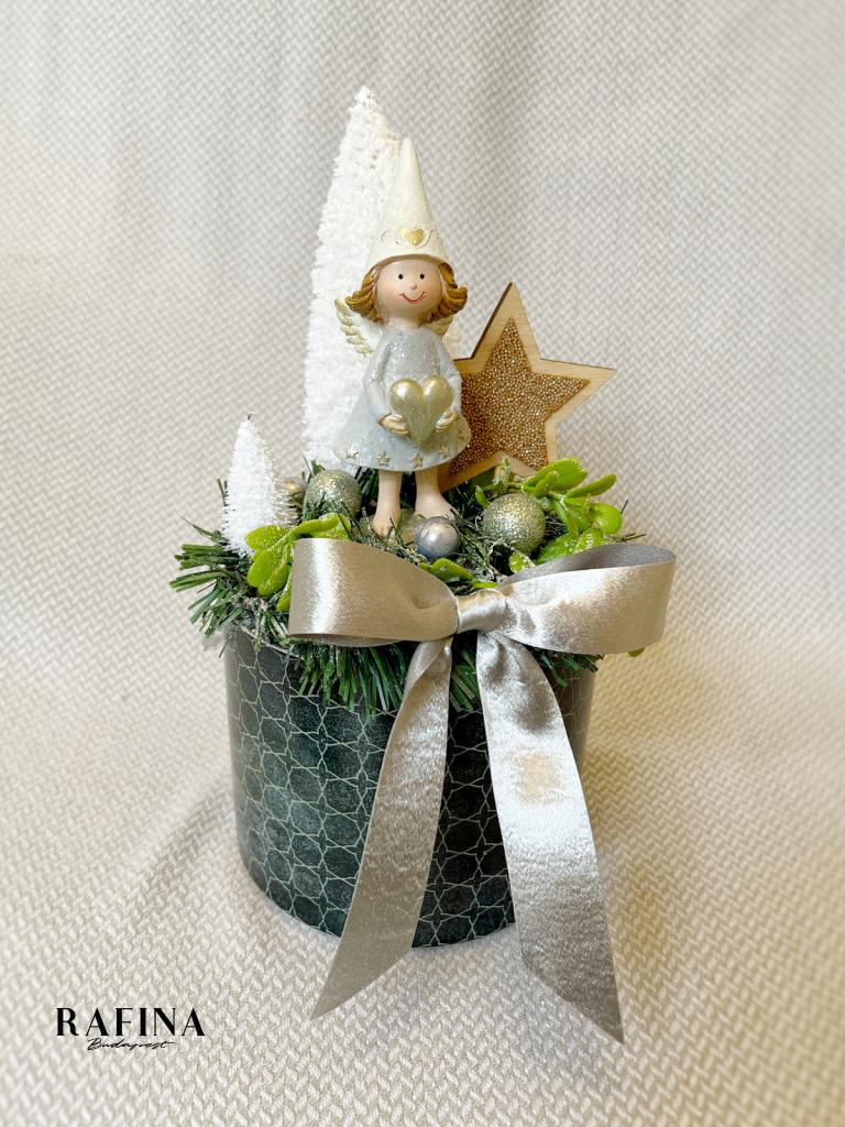 Angyal szívvel adventi asztaldísz, 27cm 1