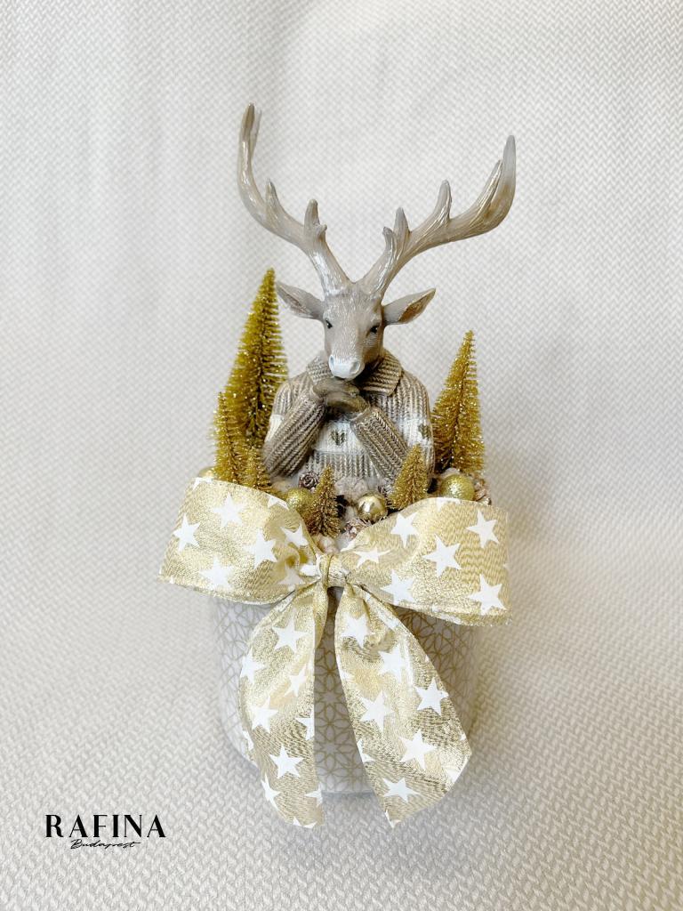Adventi asztaldísz szarvassal, 27cm 1