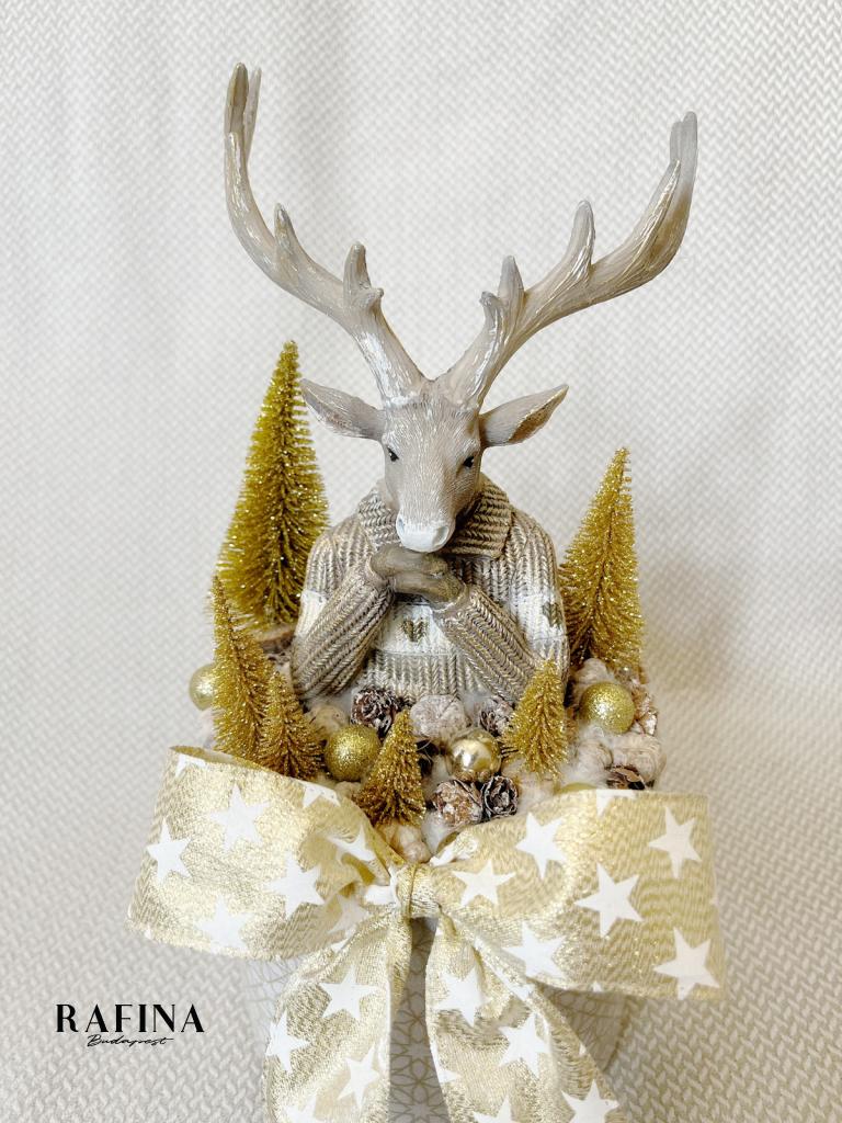 Adventi asztaldísz szarvassal, 27cm 1