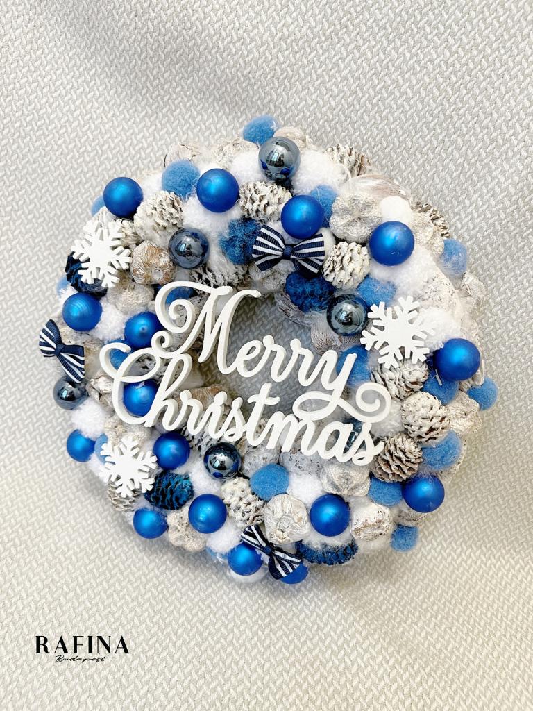 Merry Christmas kopogtató, kék színű 1