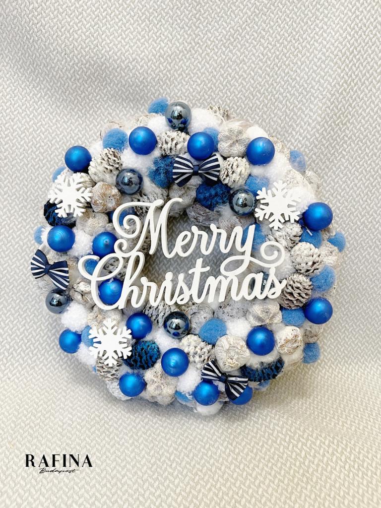 Merry Christmas kopogtató, kék színű 1