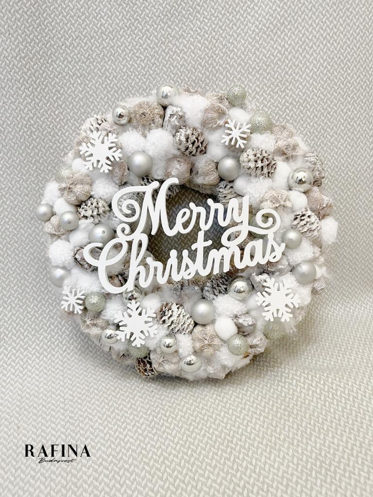 Merry christmas kopogtató, ezüst színű 1