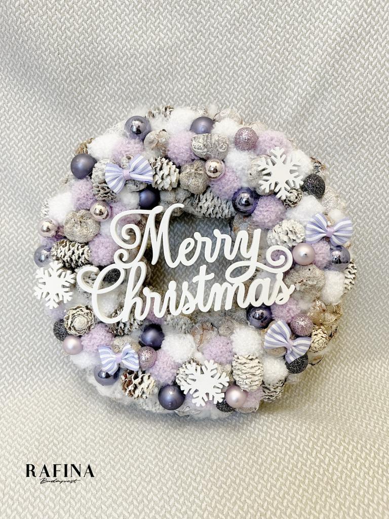 Merry Christmas kopogtató, lila színű 1