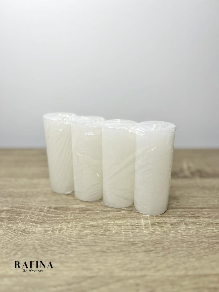Rusztikus henger gyertya ivory 1
