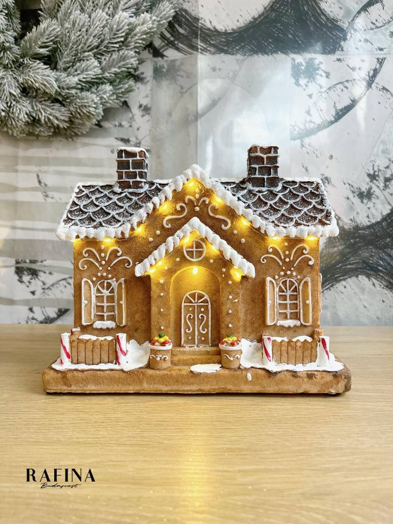 Mézeskalács házikó LED világítással 25x14,5x21,5cm 1