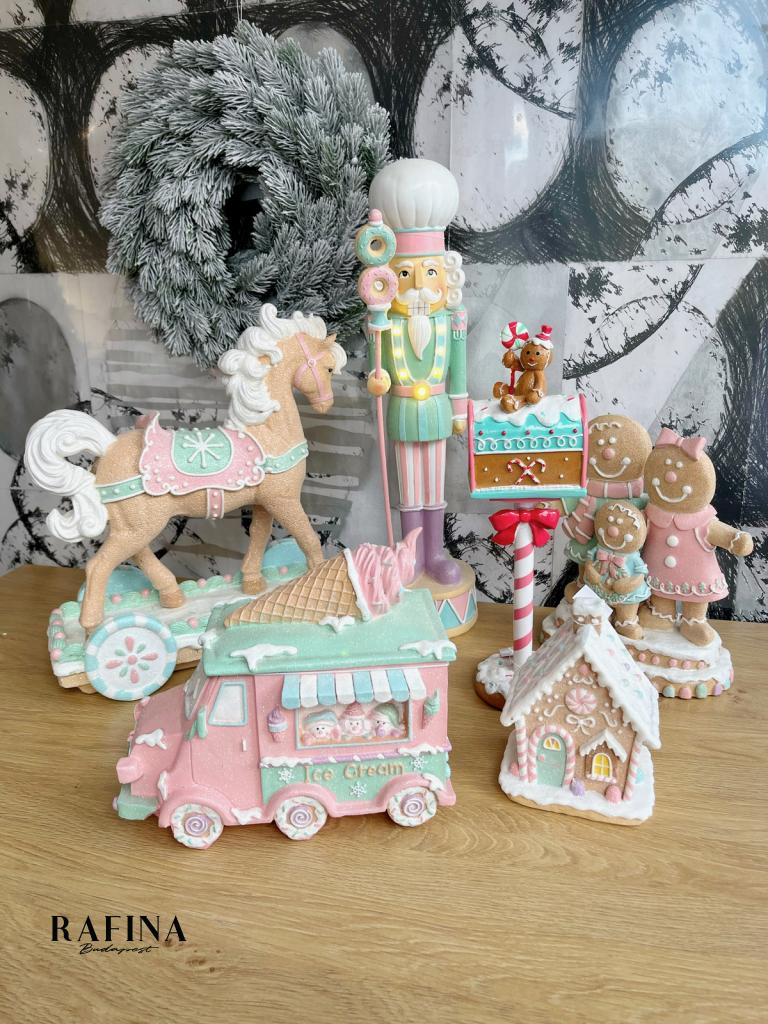 Pasztell mézeskalács hintaló 34cm 1