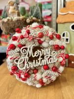 Merry Christmas kopogtató, piros színű 1