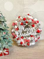 Merry Christmas kopogtató, piros színű 3