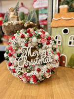 Merry Christmas kopogtató, piros zöld színű 4