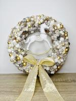 Adventi kopogtató hintalóval arany-ezüst 40cm 2