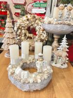 Fehér-ezüst adventi koszorú 8